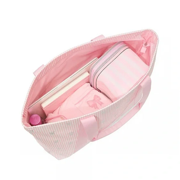 Victoria's Secret Light Pink Tote with Stripes - Picture 4 of 4